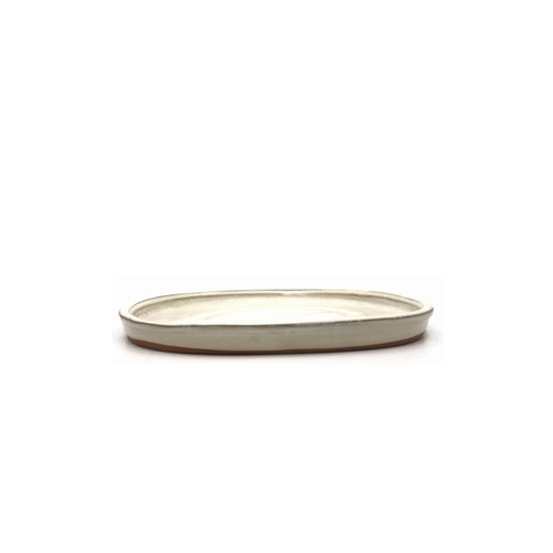 Bonsai plate oval creme 27cm