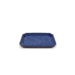 Bonsai plate rectangle blue 20.5cm