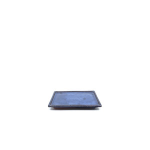 Bonsai plate rectangle blue 18cm