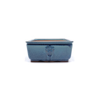 Bonsai pot blue green square 21cm