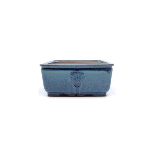 Bonsai pot blue green square 21cm