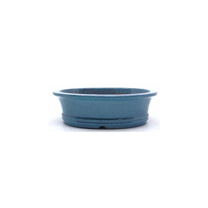 Bonsai pot blue green oval 20cm