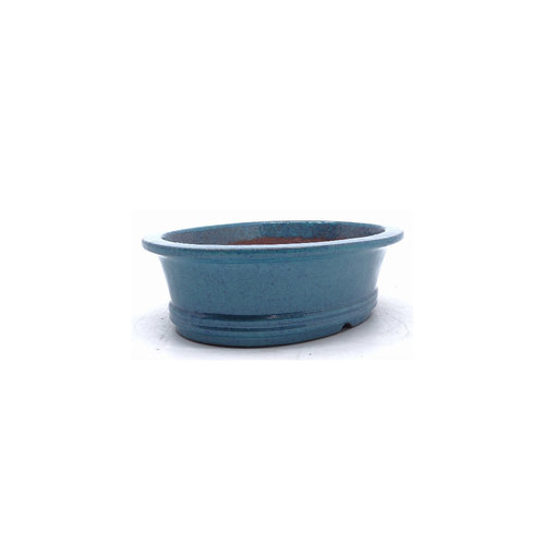 Bonsai pot blue green oval 20cm
