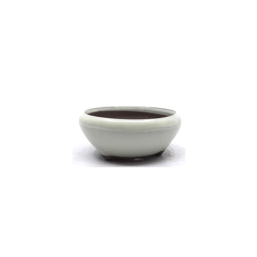 Shohin Bonsai pot white round 13cm