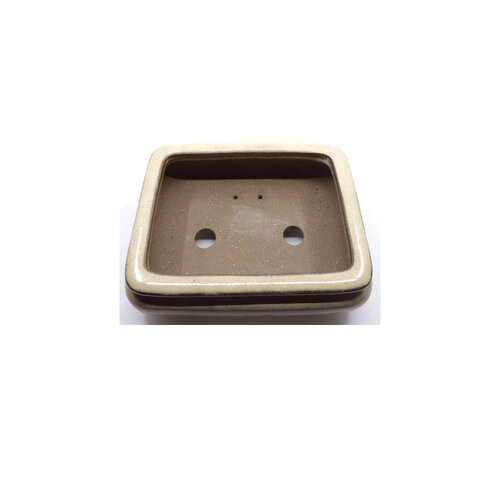 Bonsai pot beige rectangular with rounded corners 20cm