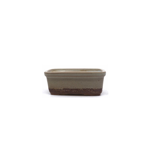 Bonsai pot beige matte rectangular 15cm