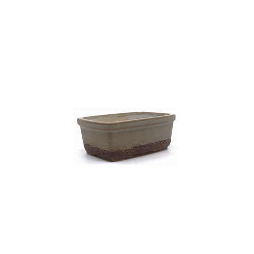 Bonsai pot beige matte rectangular 15cm