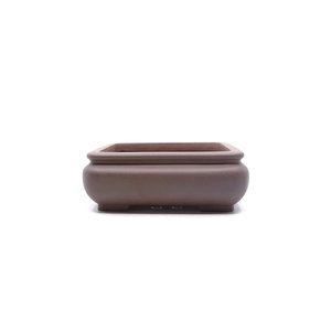 Bonsai pot Yixing ongeglazuurd rechthoekig met ronde hoeken 20cm