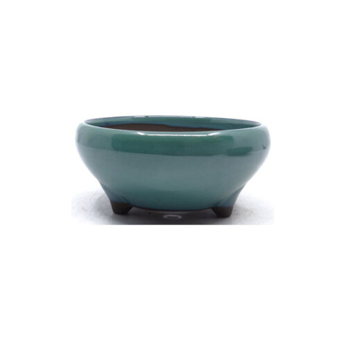 Bonsai pot green round 24cm