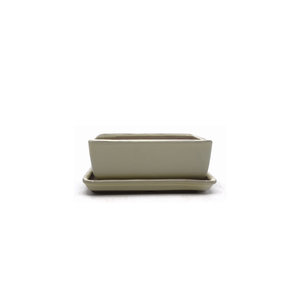 Bonsai pot creme rectangle 16cm - set Bonsai pot creme rectangle 16cm - set