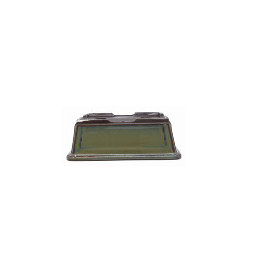 Bonsai pot green beige rectangular 15cm - set