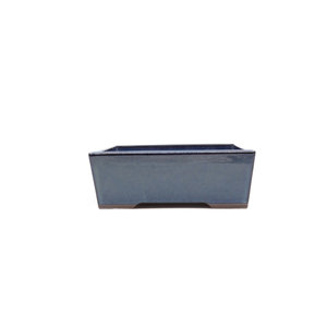 Bonsai pot groen blauw rechthoekig 18cm