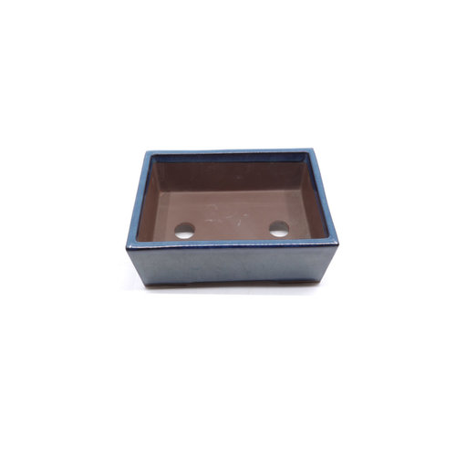 Bonsai pot blue green rectangle 18cm