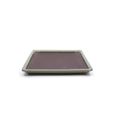 Bonsai plate rectangle green 27cm