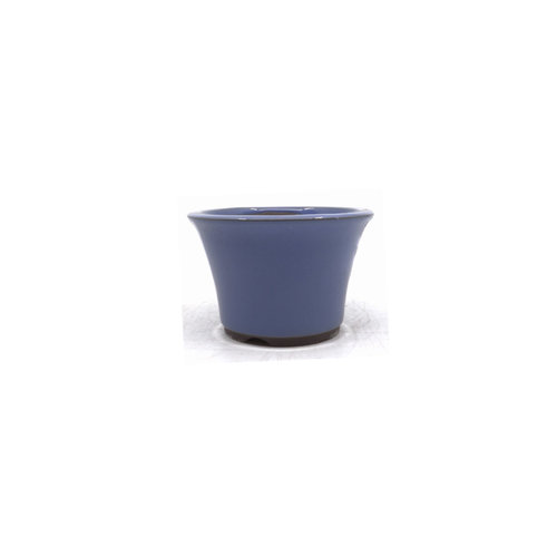 Bonsai pot semi-cascade round light blue 12cm