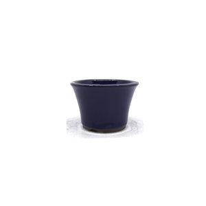 Bonsai pot semi-cascade round dark blue 12cm