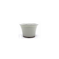 Bonsai pot semi-cascade round creme 12cm