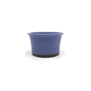 Bonsai pot semi-cascade round light blue 16cm