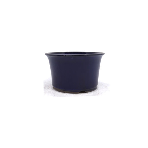 Bonsai pot semi-cascade round dark blue 16cm