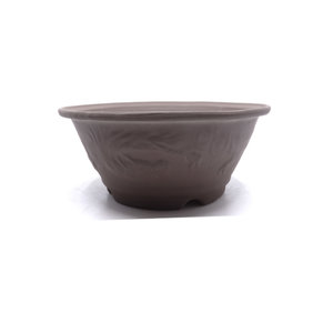 Bonsai pot ongeglazuurd rond draak 28cm