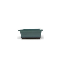 Bonsai pot green rectangular 22cm