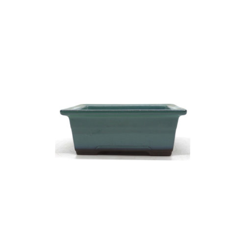 Bonsai pot green rectangular 22cm