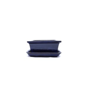 Bonsai pot blauw rechthoekig 13cm - set