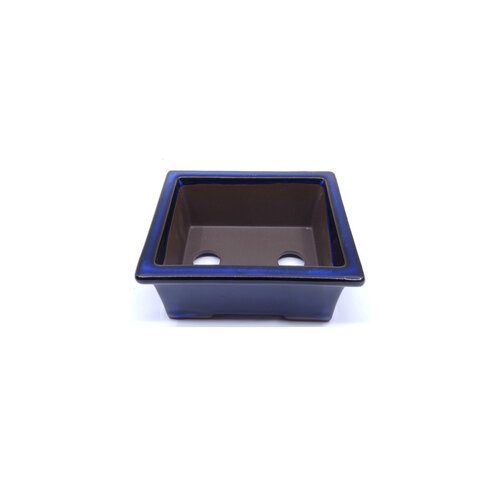 Bonsai pot blue rectangle 13cm - set