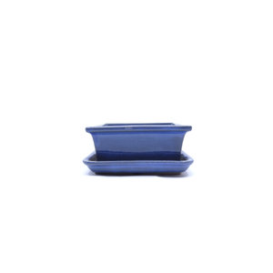 Bonsai pot licht blauw rechthoekig 13cm - set