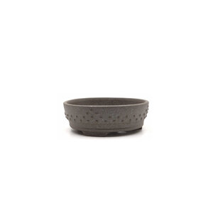 Bonsai pot geglazuurd bruin matte trommel rond 15cm