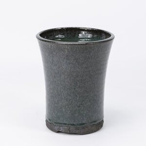 Bonsai pot groen bruin rond cascade 15cm, hoogte 18.5cm