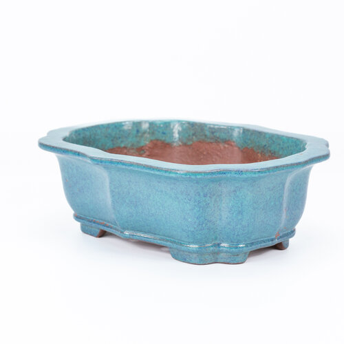 Bonsai pot turquoise lotus 23cm