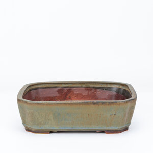 Bonsai pot mokko mat groen bruin 21cm