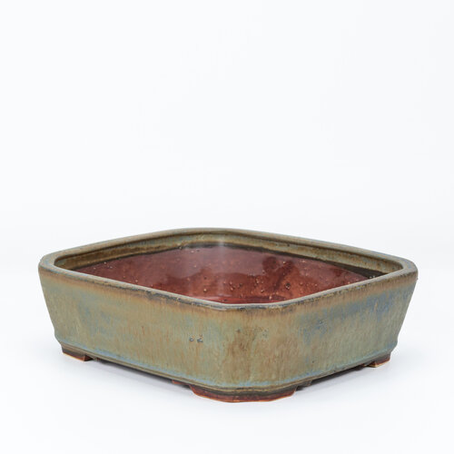 Bonsai pot mokko mat green brown 21cm