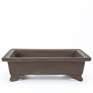 Bonsai pot Yamaaki ongeglazuurd gebruikt rechthoek 29.5cm