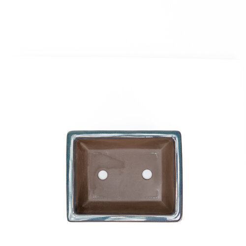 Bonsai pot green rectangle 21cm