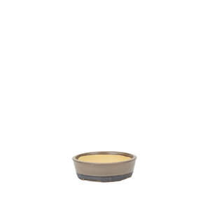 Bonsai pot brown matte round 11.3cm