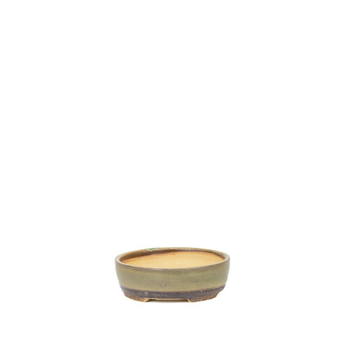 Bonsai pot brown matte round 13cm