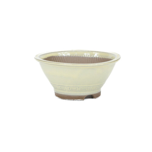 Bonsai pot creme rond 16cm, hoogte 7.4cm Bonsai pot creme rond 16cm, hoogte 7.4cm