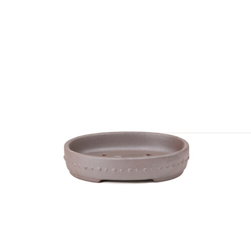 Bonsai pot ongeglazuurd ovaal (trommel) 18cm -2