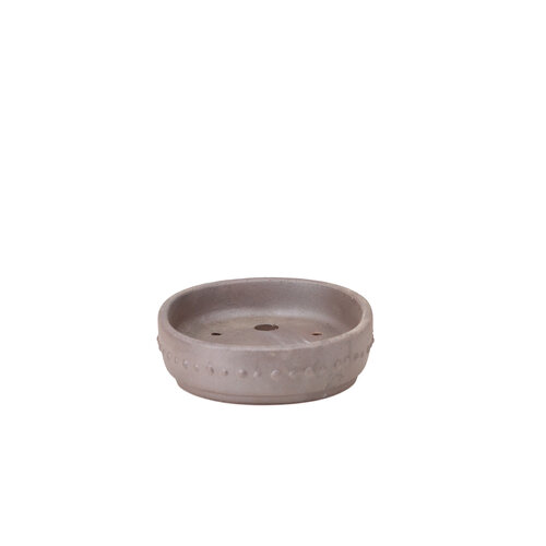Bonsai pot ongeglazuurd ovaal (trommel) 18cm -2