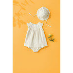 Petit Bateau Petit Bateau - Kleedje zonder mouw met bloomer - witte broderie