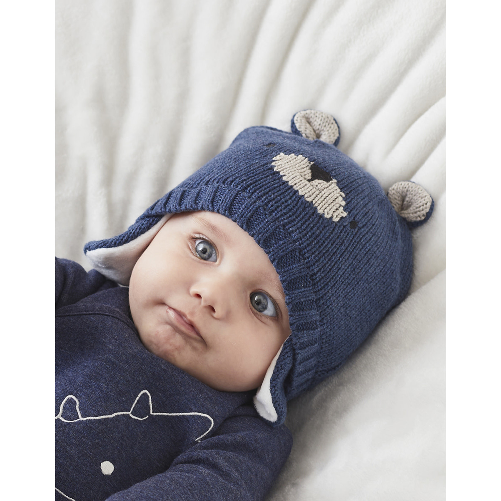Noukies Noukies - Cocon set chapka et moufles bleu