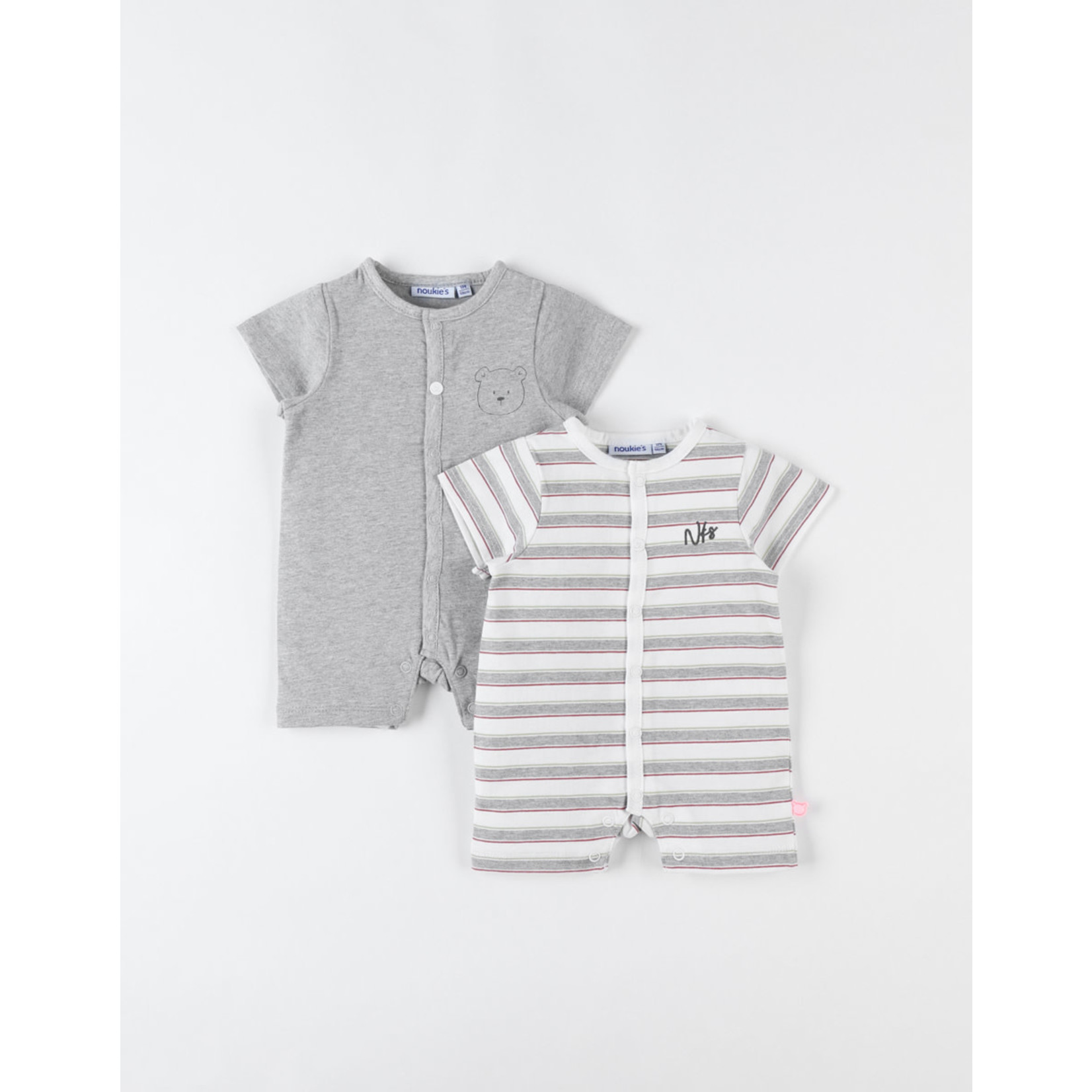 Noukies Noukies - Set met 2 zomerpyjamas, gestreept/grijs