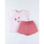 Noukies Noukies - Jersey 2-delige pyjama zwaluw, roze