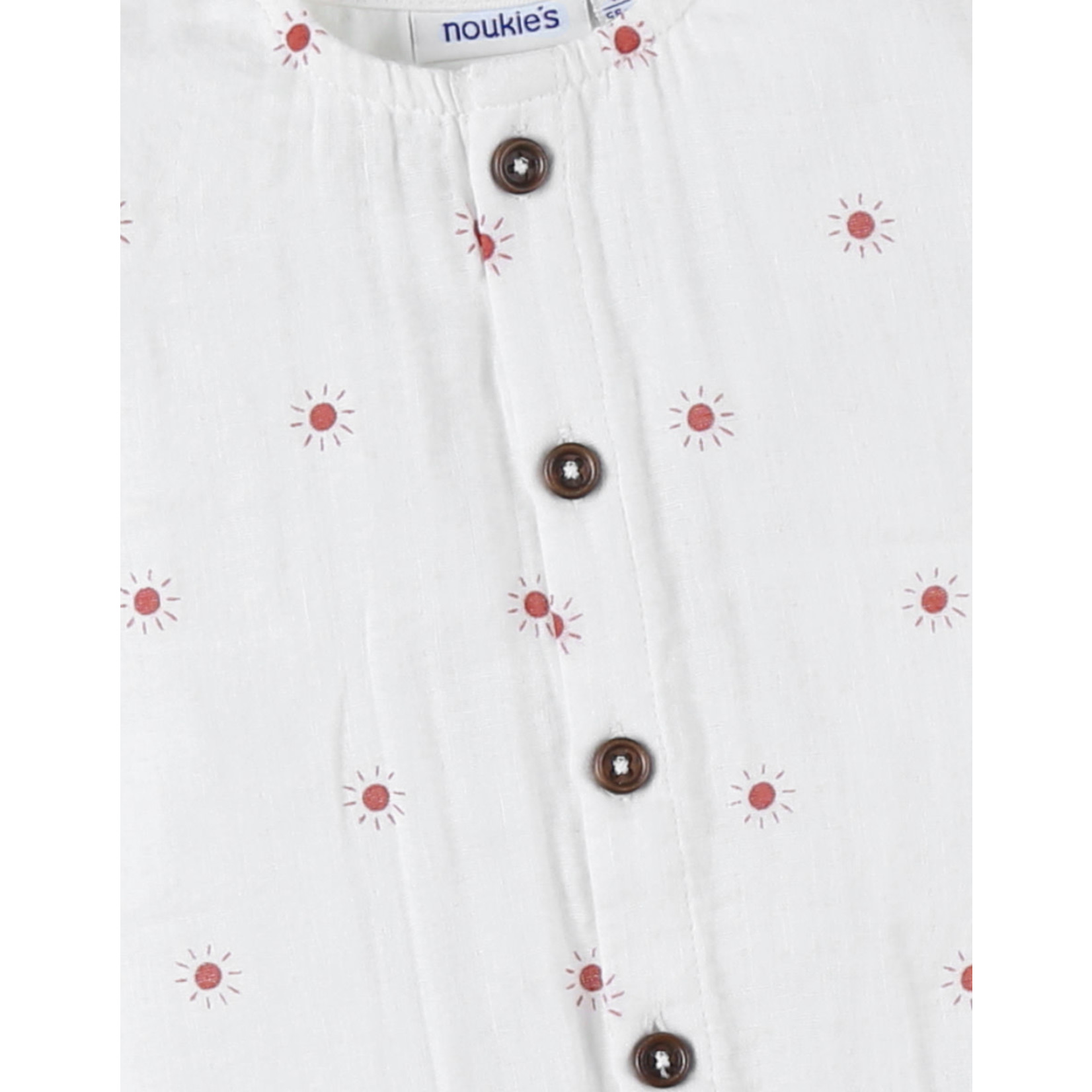Noukies Noukies - Romper met zonneprint, ecru/rood