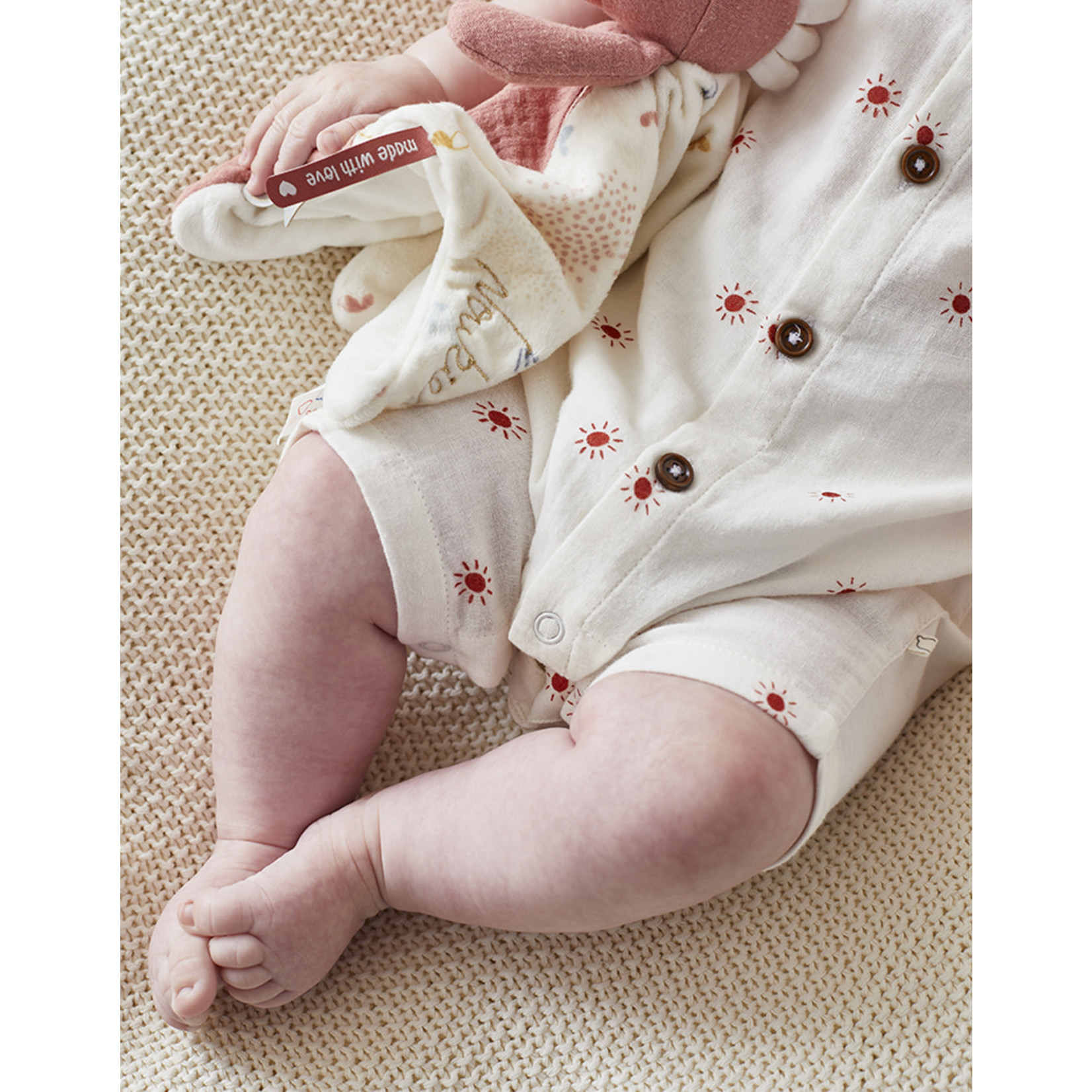 Noukies Noukies - Romper met zonneprint, ecru/rood