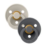 Bibs Bibs - Fopspeen SYMMETRICAL natuurrubber 2-pack sand/iron