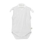 Baby Gi Baby Gi - Romper No Sleeves (with side buttons) - White Pointelle