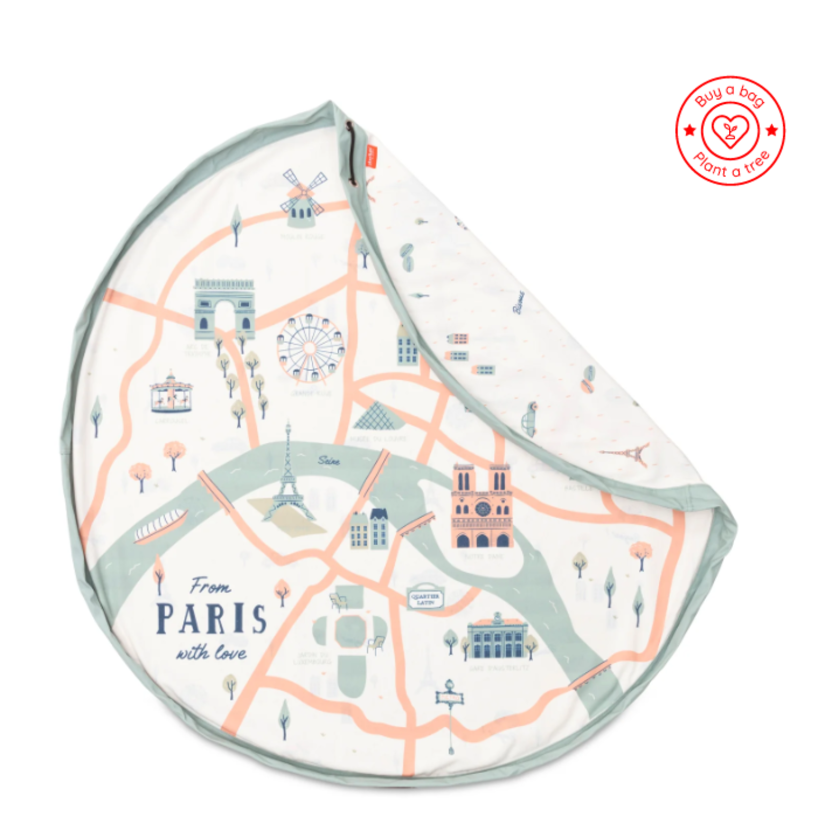 Play & Go Play & Go - Speeltapijt/Opbergzak Paris Map - 140 cm
